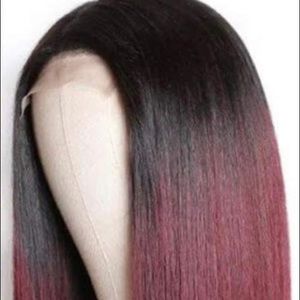 Ombre 99J Burgundy Lace Closure Human Hair Wig